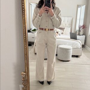 Universal thread Wide-Leg Utility Jumpsuit in Light Beige